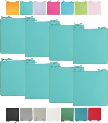 Produktbild von JACK Outdoor Stuhlkissen 40x40cm Lounge Kissen Auflage Wasserfest Sitzkissen Garten Lotus Effekt, Farbe:Aqua, Stückzahl:8x
