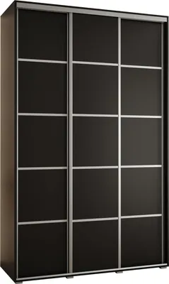 Produktbild von MEBLE KRYSPOL Cannes 4 Schrank mit 3 Schiebetüren - 205,2x150x45 cm - Schwarz Schwarz Silber