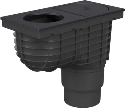 Image de Collecteur de débris de toiture D110/D125, modèle inférieur pour gouttière de 100 mm - en fonte