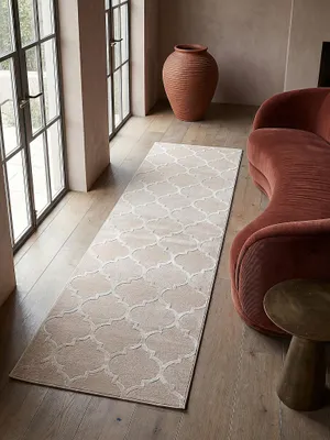 Teppich Beige Läufer Draufsicht_#sku_BARK39227-BARK39231#