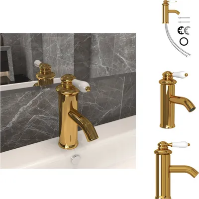 Obrázek produktu pro vidaXL Umyvadlová baterie Golden 130x180 mm - Vodovodní baterie