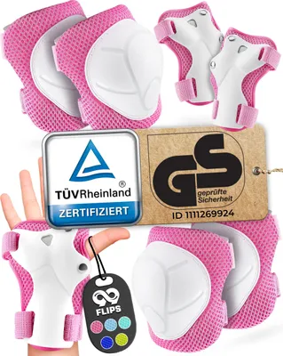 Produktbild von Inliner Schoner Set Kinder 6-Teile Knieschoner Set Kinder Schutzausrüstung Skateboard Schützer Protektoren 99FLIPS Ellbogenschoner