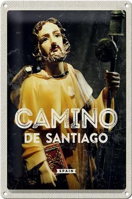 Produktbild von Blechschild Reise 20x30cm Retro Camino de Santiago Sculptur