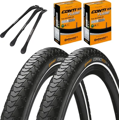 Produktbild von 2er Set Continental Contact Plus Fahrradreifen Reflex 28 x 1,40 Zoll 37-622 + AV + Reifenheber