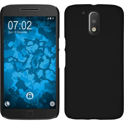 Produktbild von PhoneNatic Case kompatibel mit Motorola Moto G4 Plus - Hülle schwarz gummiert Hard-case + 2 Schutzfolien