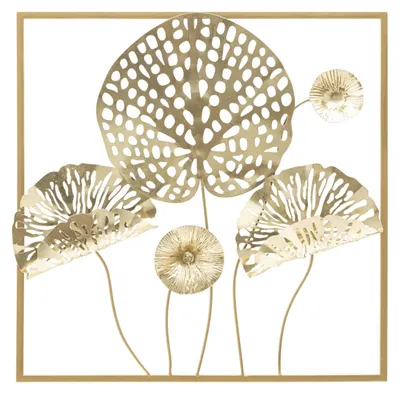 Produktbild von Mauro Ferretti Wandpaneel, Blumenmuster, goldfarben, 50 x 5 x 50 cm, goldfarbene Ausführung