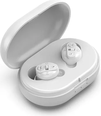 Image de Blanc Aides auditives, Amplificateur de son rechargeable pour les personnes âgées, réduction du bruit, opération manuelle, il y a 5 niveaux de réglage du son