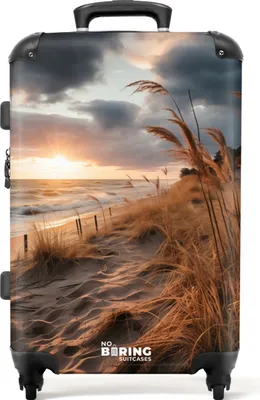 Produktbild von NoBoringSuitcases.com® Großer Koffer - Strand bei Sonnenuntergang - Kombinationsschloss TSA - Hartschalen Trolley 4 Rollen - 72 liter - Reisekoffer - 66 cmKoffer Mittelgroß 67x43x25 cm, 72L,