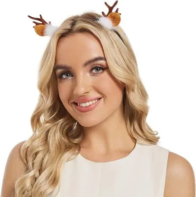 Produktbild von Hirschornamente und Geweihschnallen für Weihnachtsdekorationen in Kastanienbraun