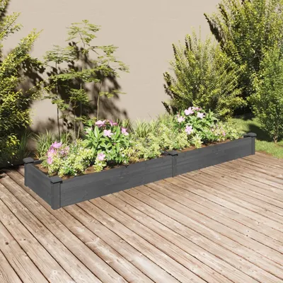 Obrázek produktu pro vidaXL Zvýšená postel s vložkou Grey 240x60x25 cm Masivní jedlové dřevo