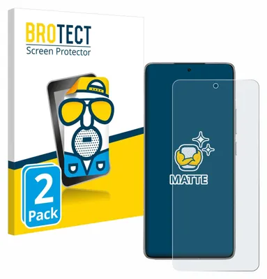 A product packaging box for screen protectors with a graphic of a stylized character and a smartphone screen protector.