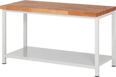 Produktbild von Werkbank mit Ablageboden - höhenverstellbar 840 - 1.040 mm - 1.500 x 700 mm (BxT) - Traglast 1.250 kg - Buche