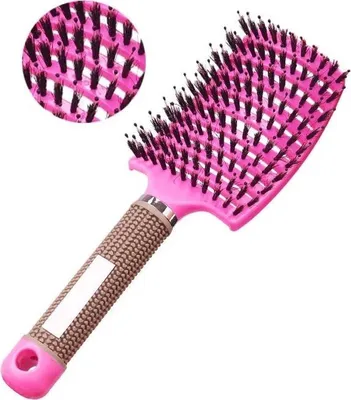 Obrázek produktu pro Jumadas Anti-Tangle kartáč na vlasy růžový: profesionální masážní hřeben pro ženy, rozčesávání mokrých vlasů, kadeřnický nástroj