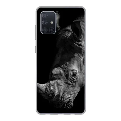 Produktbild von MuchoWow® Handyhülle Schutzhülle Hülle für Samsung Galaxy A51 5G Nashorn - Wildtier - Porträt Silikon Softcase Handy Hülle - Abbildung