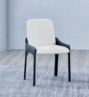 Obrázok produktu pre Moderná biela a čierna stolička do jedálne Dizajnová stolička do jedálne