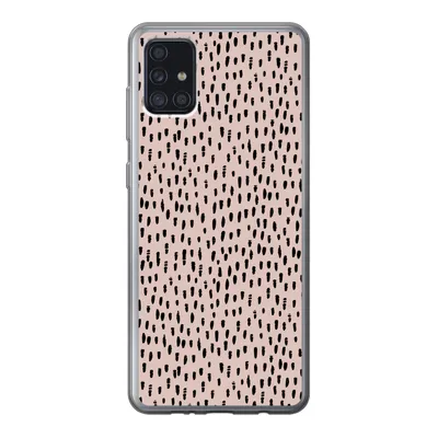 Produktbild von MuchoWow® Handyhülle Schutzhülle Hülle für Samsung Galaxy A52 5G Polka dots - Rosa - Schwarz Silikon Softcase Handy Hülle - Umschlag