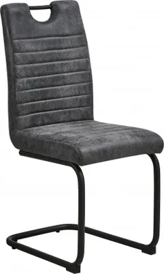 Zdjęcie produktu dla CasaDolce krzesło do jadalni TOPLAR, zestaw 2 sztuk, antracyt, 42x57x97,5 cm, tapicerowane, oparcie z uchwytem do przenoszenia, metalowa rama