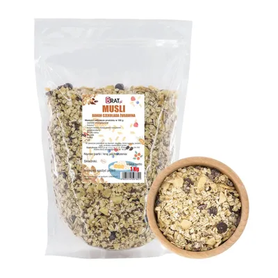 Obrázek produktu pro Banánovo-čokoládovo-brusinkové müsli 1kg Brat.pl
