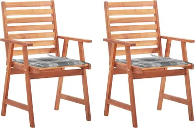 Produktbild von vidaXL Garten-Essstühle 2 Stk. mit Kissen Massivholz Akazie