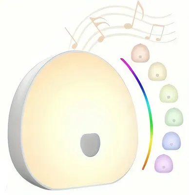Produktbild von White Noise Machine Baby, Tragbare Einschlafhilfe Babys mit 10 weißem Rauschen, 7 Bunte Licht, Beruhigende Geräusche, dimmbares Nachtlicht, Timer