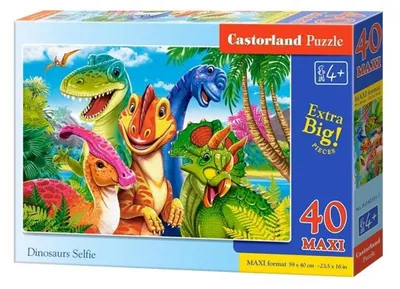 Productafbeelding van Puzzel, maxi-formaat, 40 stukjes. Selfie van dinosaurussen