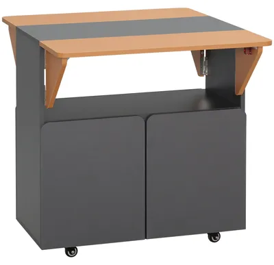 Immagine prodotto di Tavolo Pieghevole Salvaspazio per 4 Persone 70x83x75 cm con 4 Ruote Grigio
