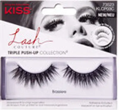 KISS Lash Couture Triple Push Up Collection False Lashes Teddy 3D Volume Cruelty-Free Reusable with Lash Glue Black Teddy