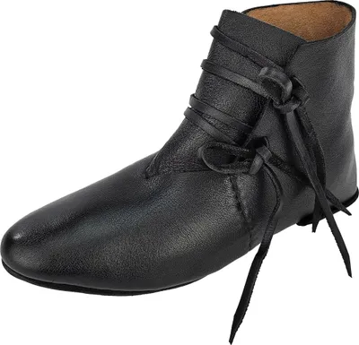Produktbild von Wendegenähte Mittelalter-Schuhe geschnürt aus Rindsleder schwarz 43