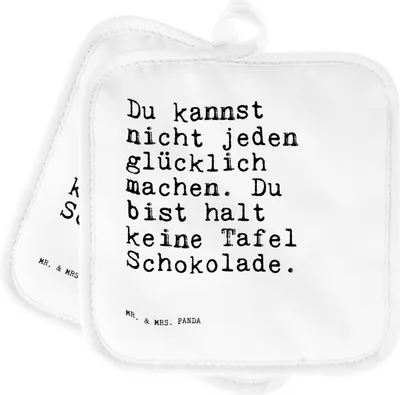 Produktbild von Mr. & Mrs. Panda Topflappen Du kannst nicht jeden... - Weiß - Geschenk, Ofenlappen, Set, Sprüche, Spruch Weisheiten Zitate Lustig Weisheit Worte, Topfuntersetzer, Einhorn