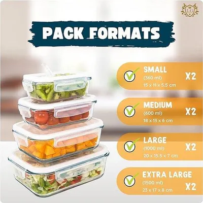 Produktbild von Gläserne Lebensmittelbehälter-Set
