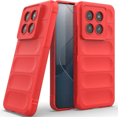 Produktbild von Handyhülle für Xiaomi 14 Pro Weich TPU Silikon Stossfest Anti-rutsch Hülle Rot
