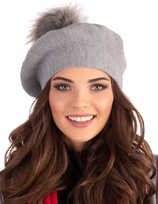 Immagine prodotto di Vivisence elegante berretto da donna con pompon misura universale - cappello donne cappello a maglia autunno caldo copricapo classico inverno - grigio