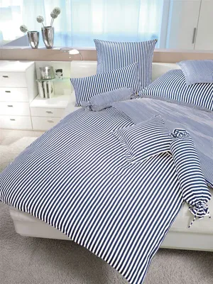 Produktbild von Janine modern classic Bettwäsche-Garnitur 155X220,80x80 marine