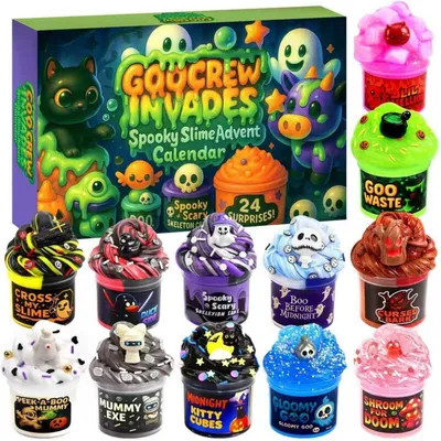Produktbild von Adventskalender 2026 Halloween Schleim Countdown Kalender 24 Tage Geschenk für Kinder Teenager