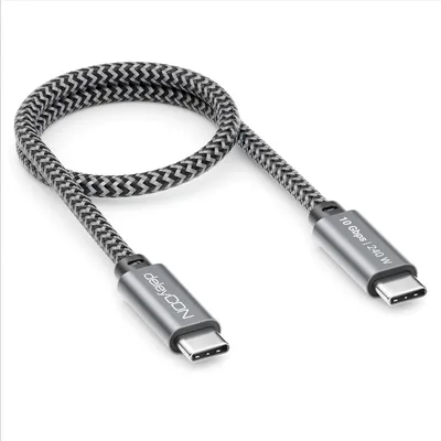 Produktbild von deleyCON 0,30m 240W 10 Gbps USB-C Kabel Kurz (USB 3.2 Gen2) PD 3.1 Ladekabel Datenkabel 4K@60Hz für Ladegerät iPhone 17 16 15 Pro Max Air Galaxy A16 A26 A56 S26 S25 S24 iPad SSD HDD MacBook PS5