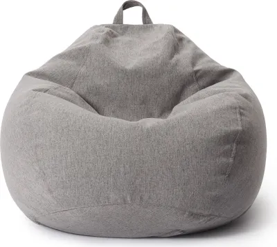 Produktbild von Lumaland Comfort Line Sitzsack L - 80x90x50 cm Bodenkissen, Bean Bag Chair - 185 L - EPS Perlen Füllung - Hellgrau