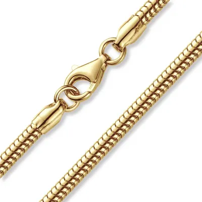 Produktbild von MATERIA 925 Silber Schlangenkette Gold - Damen Halskette Collier vergoldet 3mm 40-80 cm + Box K54