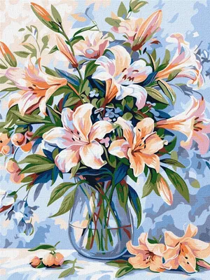 Image de Peinture par numéros - Poème floral 30x40cm