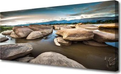 Produktbild von Tulup Leinwand-Bilder 125x50 Wandbild Canvas Kunstdruck Felsen Landschaft