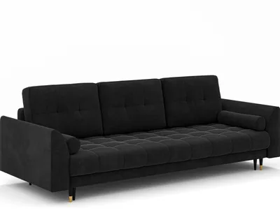 Produktbild von Sofa mit Schlaffunktion und Bettkaste Couch Schwarz Candy Storm 99