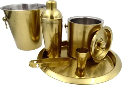 Produktbild von Exklusives 6-teiliges goldenes Barkeeper-Set - VG