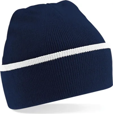 Produktbild von Beechfield B471 | Teamwear Beanie Wintermütze - Farbe: French Navy/White - Größe: One Size