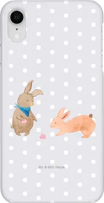 Produktbild von Mr. & Mrs. Panda Iphone XR Handyhülle Hasen Muschel - Grau Pastell - Geschenk, Meer, Urlaub, Handy Case, Premium Kunststoff, Muttertag, Strand, Ferien, Muscheln