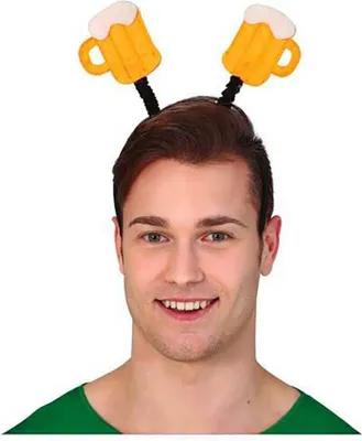 Immagine prodotto di Fascia per la festa della birra Copricapo divertente Accessorio per la festa dell'addio al celibato Adulti, Colore: Giallo