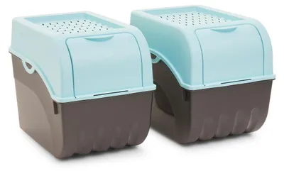 Produktbild von Novaliv 2x Groß 9L türkis light Gemüsebox Kartoffel Aufbewahrungsbox Vorratsdose Obstaufbewahrung Behälter Obsttopf