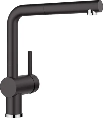 Immagine prodotto di BLANCO 526148 Rubinetto LINUS-S in Silgranit nero con leva di comando a destra / Miscelatore monocomando / Miscelatore