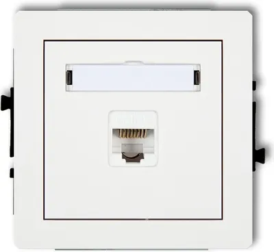 Obrázek produktu pro Síťová zásuvka RJ45 cat 5e DGK-1 KARLIK ELEKTROTECHNIK | DECO SERIE | BÍLÁ | Zásuvkový vypínač Rámeček