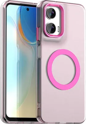 Produktbild von MagSafe Hülle für Motorola Moto G35 - Phonesta HardFrost Semi-Transparent Back Cover - Mattrosa