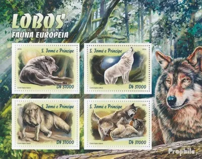 Produktbild von Briefmarken Sao Tome e Principe 2016 Mi 6746-6749 Kleinbogen (kompl. Ausgabe) postfrisch Wölfe