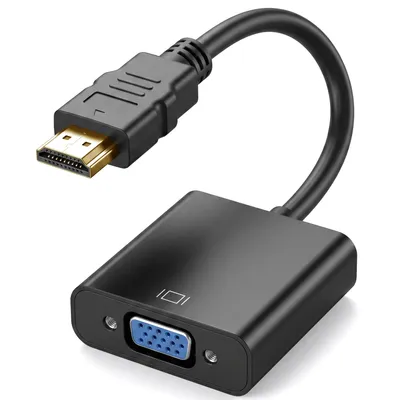 Produktbild von HDMI auf VGA Adapter Konverter Verteiler Aktiv HDTV HDMI Stecker > VGA Buchse 1080p Full HD Video Audio Videokabel Laptop PC Macbook Schwarz Retoo
